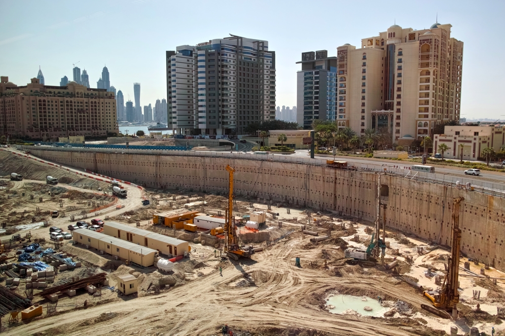 Under construction of The Palm Jumeirah