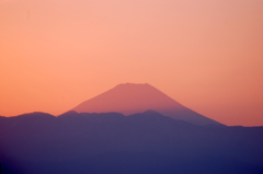 夕焼け色の富士山