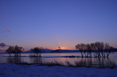 湖北水鳥公園からの夕景
