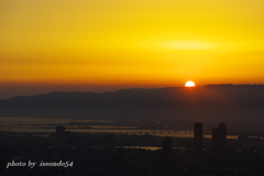 ハルカスの夕日