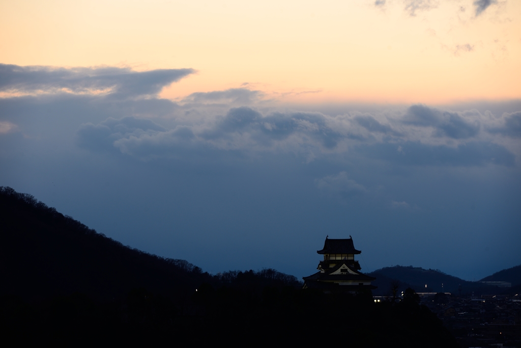 犬山城の夕焼け