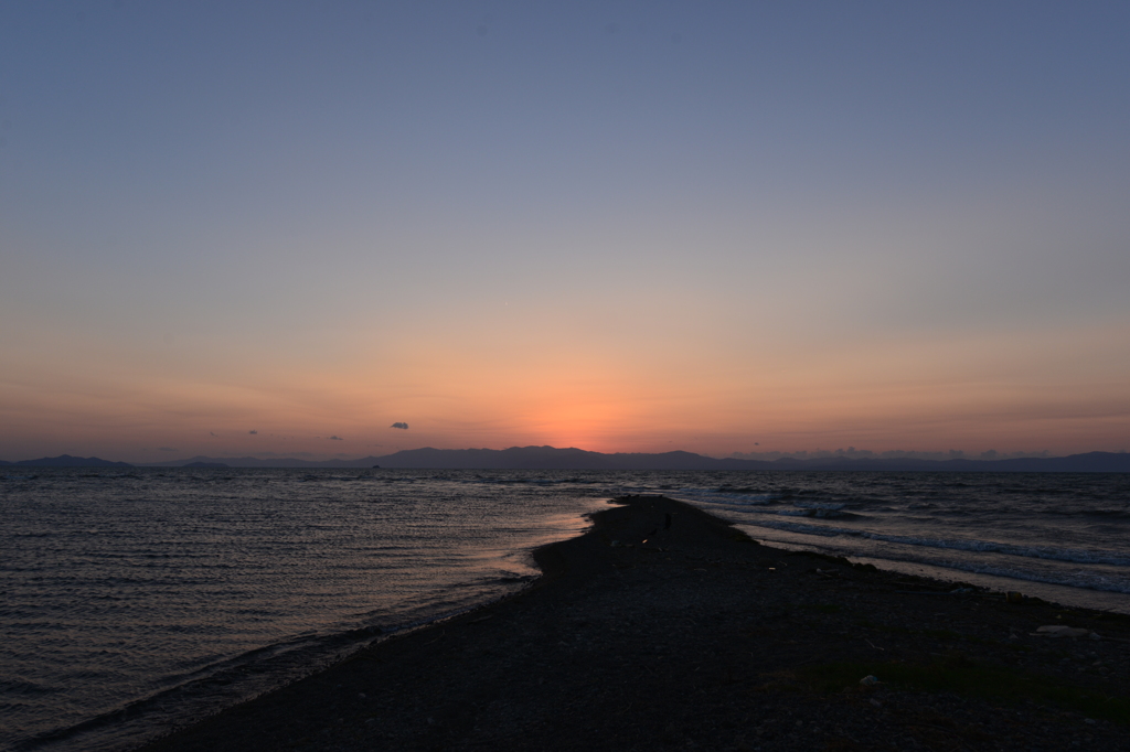 琵琶湖の夕焼け