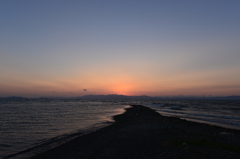 琵琶湖の夕焼け