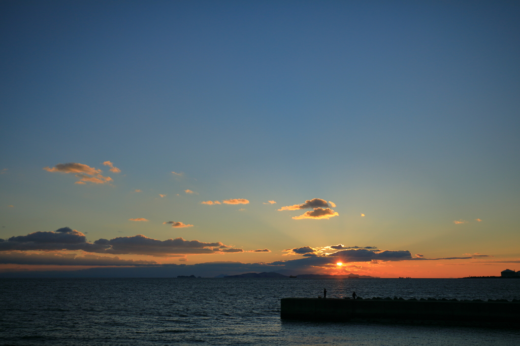 夕日の光芒