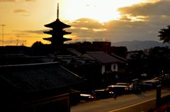 京の夕暮れ