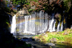 虹の架かる滝