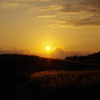 生石高原の夕陽