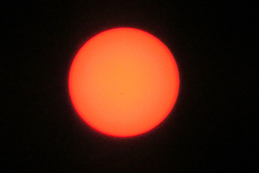 「参考」　無理矢理、コンデジで太陽を撮りました。