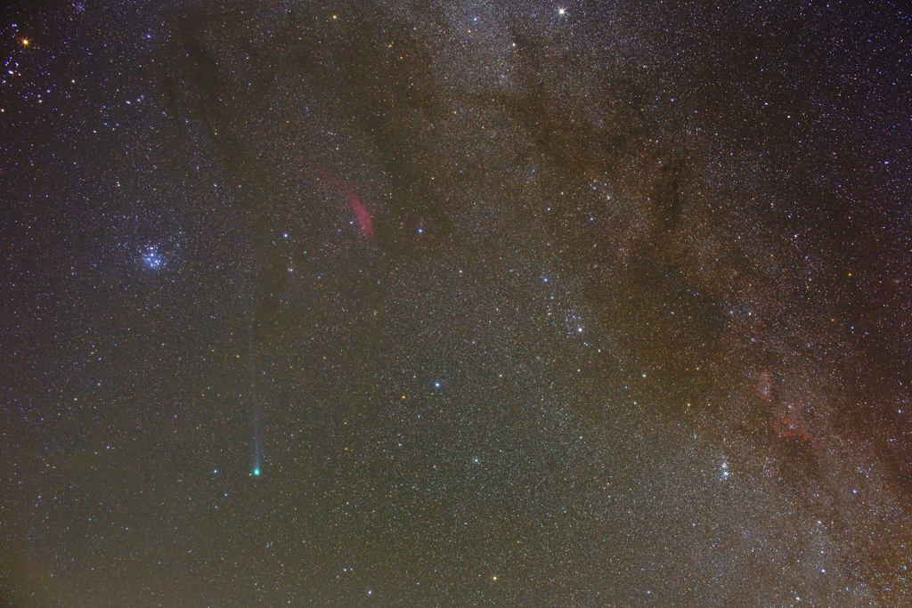 ラヴジョイ彗星と昴とカリフォルニア星雲とペルセウス座　1月23日