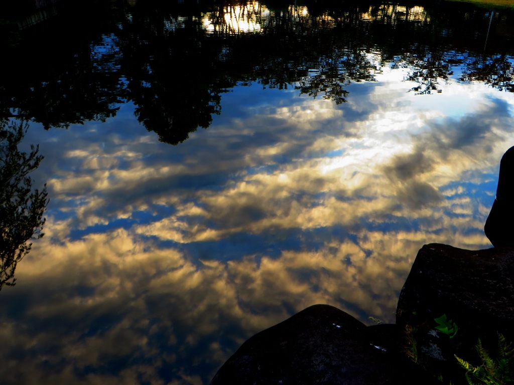 水面に写る空