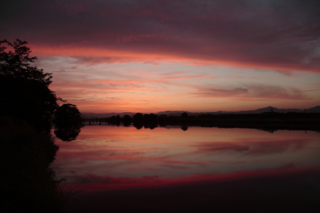 芦田川夕焼け