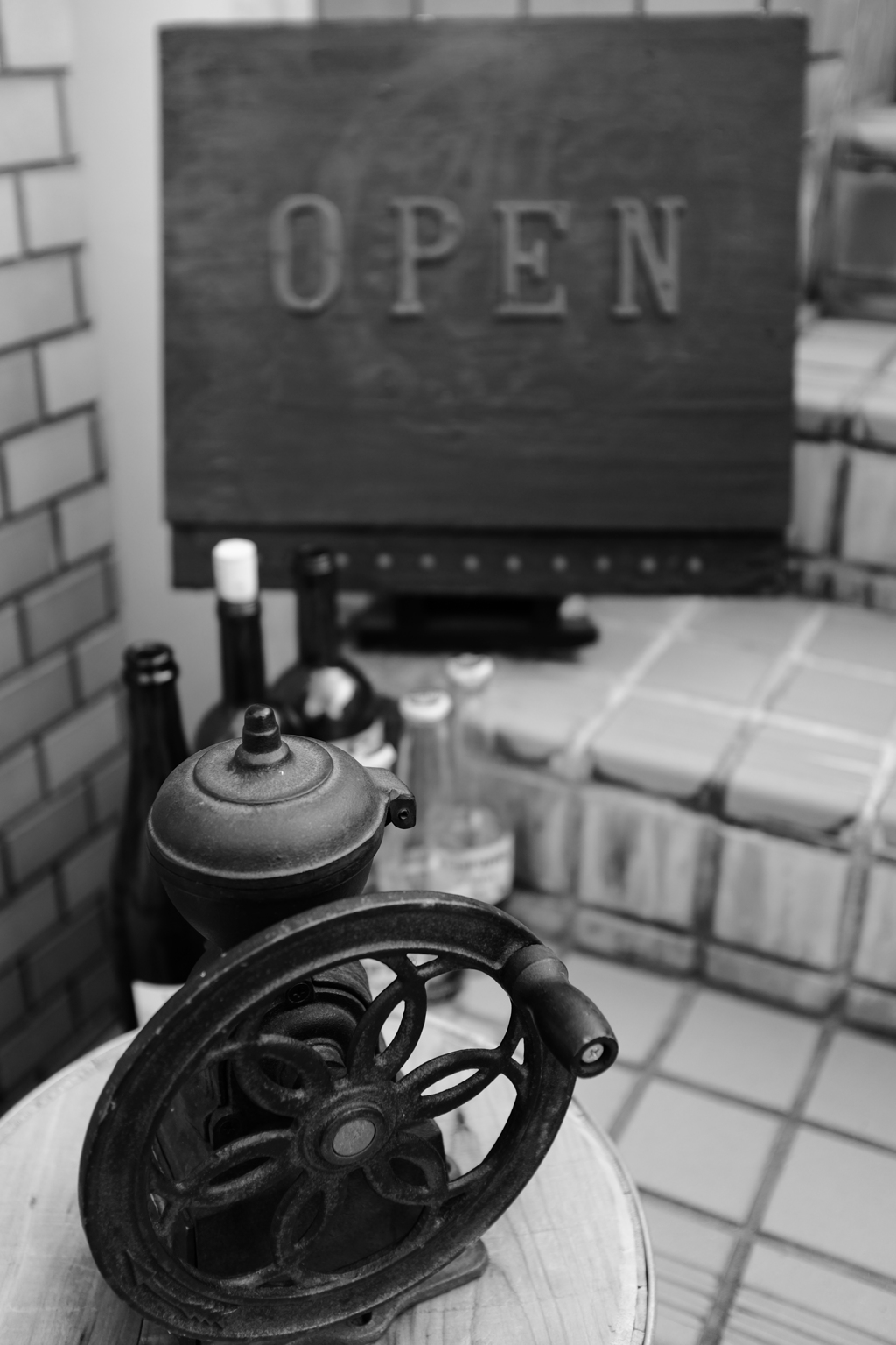 アンティークな焙煎機