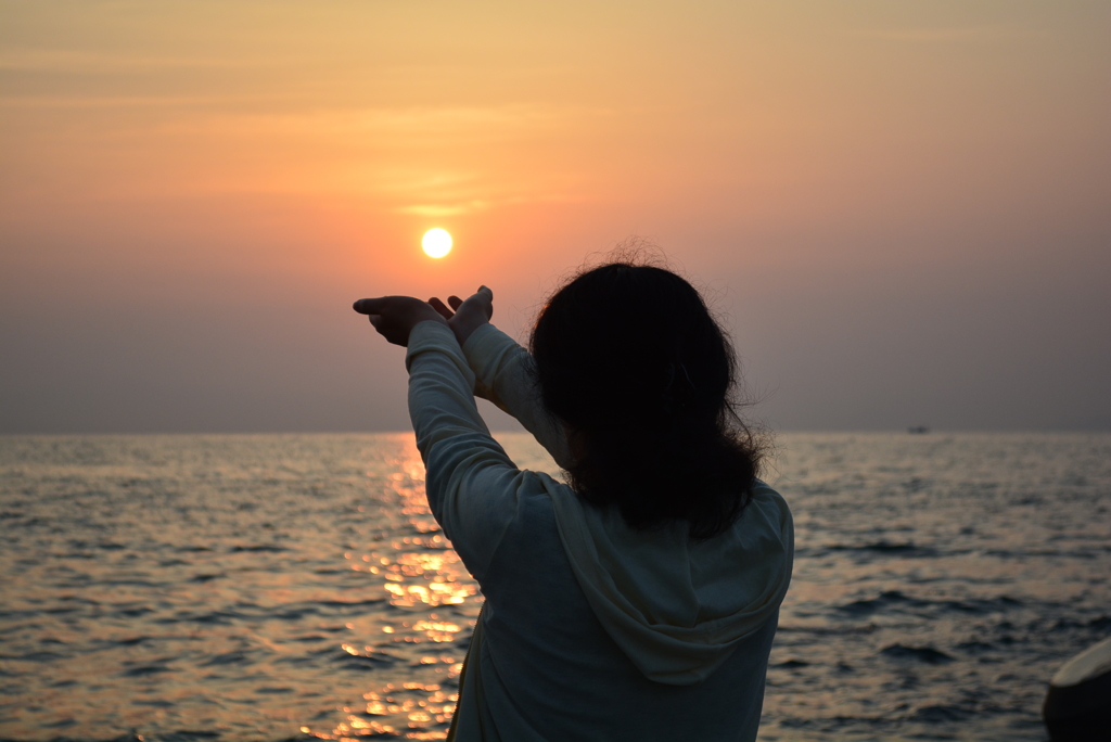 夕陽が落ちる！