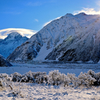 陽光差す雪原