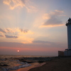 灯台と夕日