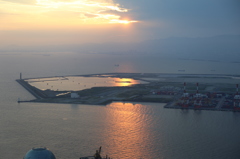 南港の夕焼け。