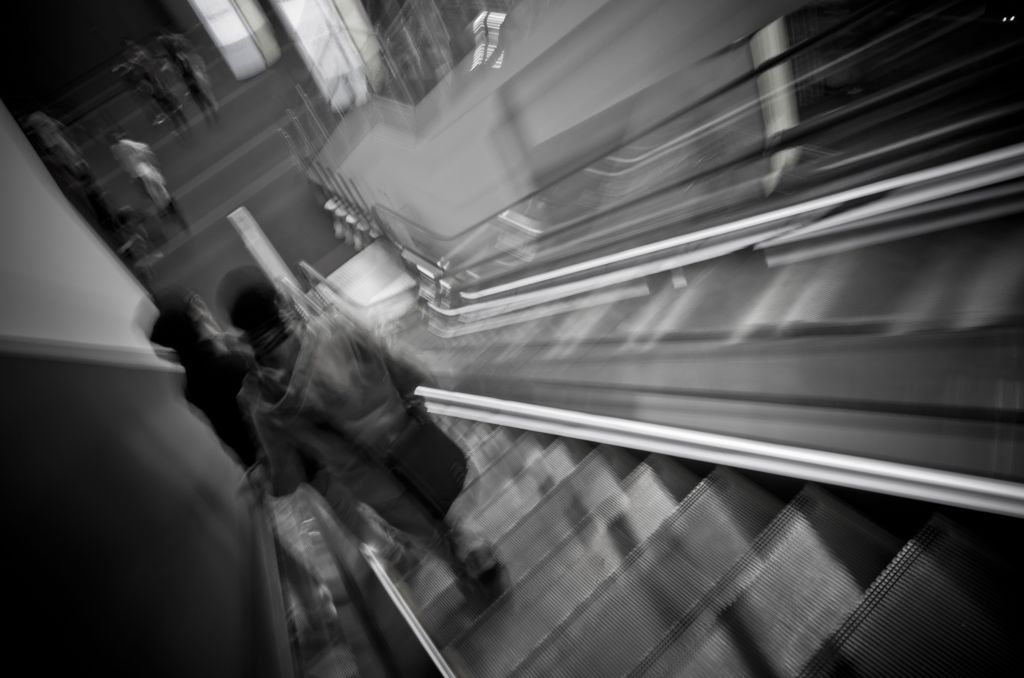 down the escalator