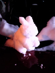 雪のウサギ