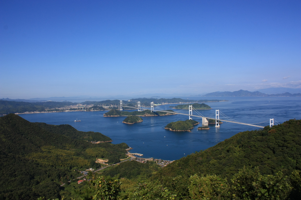 青空の来島海峡大橋