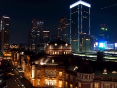 The night view of Tokyo Station