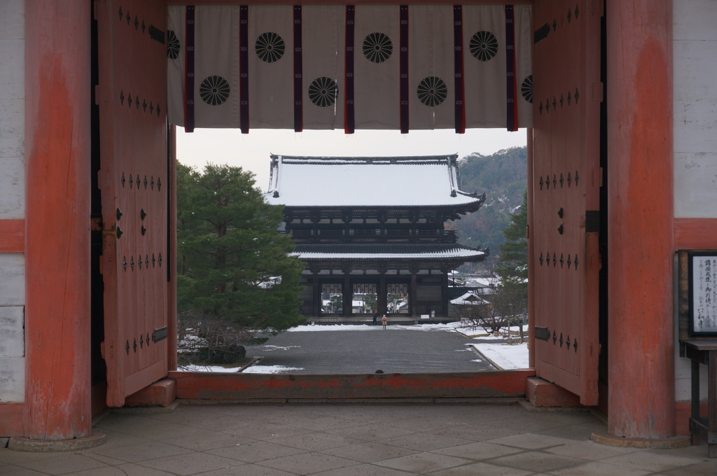 雪の仁王門