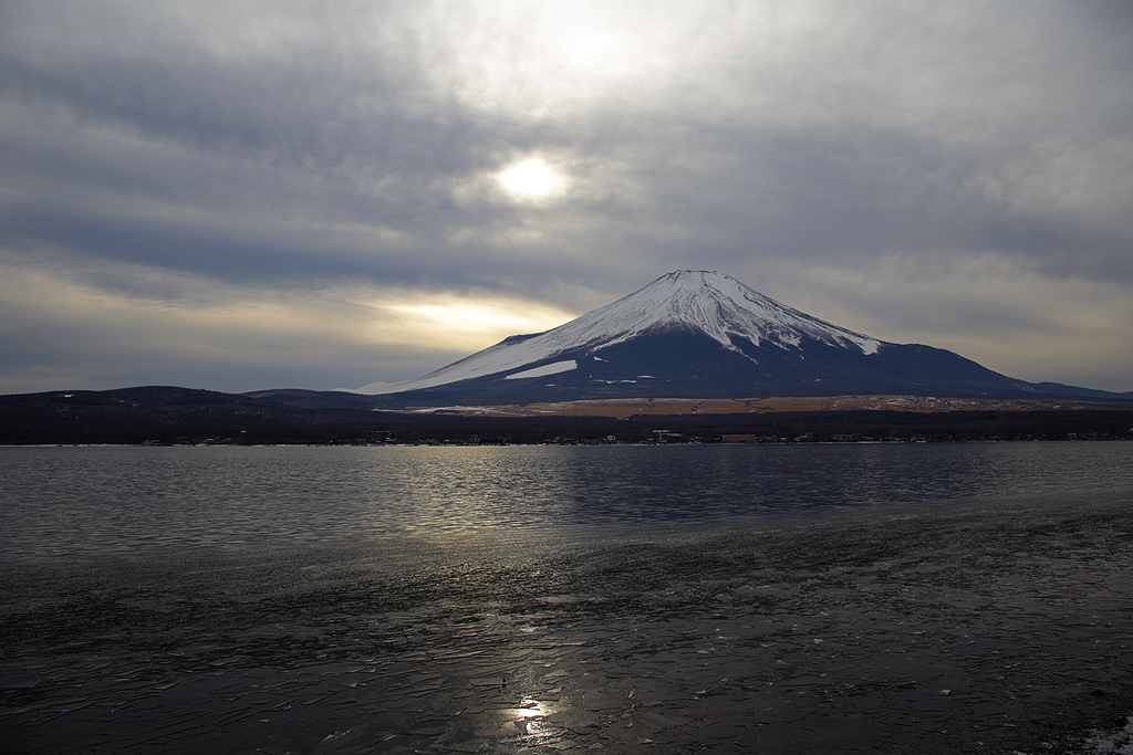薄氷にさす光