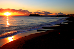 七里ガ浜の夕暮れ