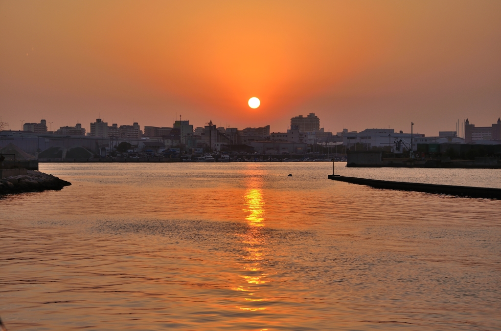 今津の夕日