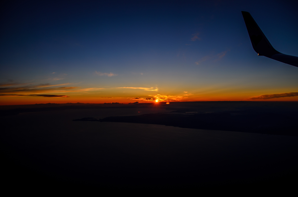夕日と北海道