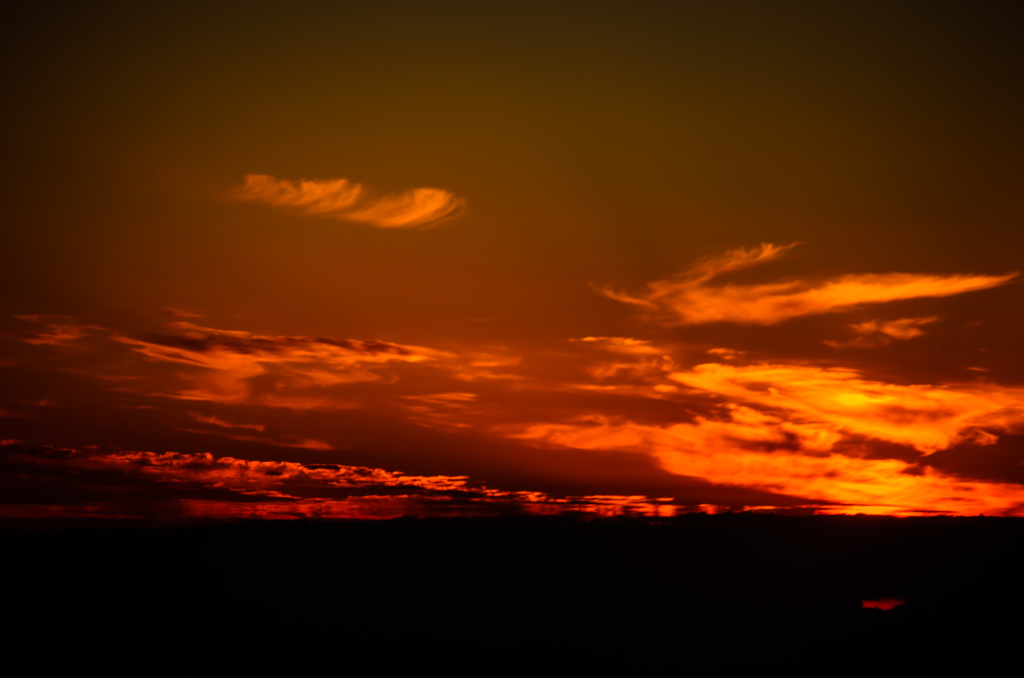 機上からの夕焼け