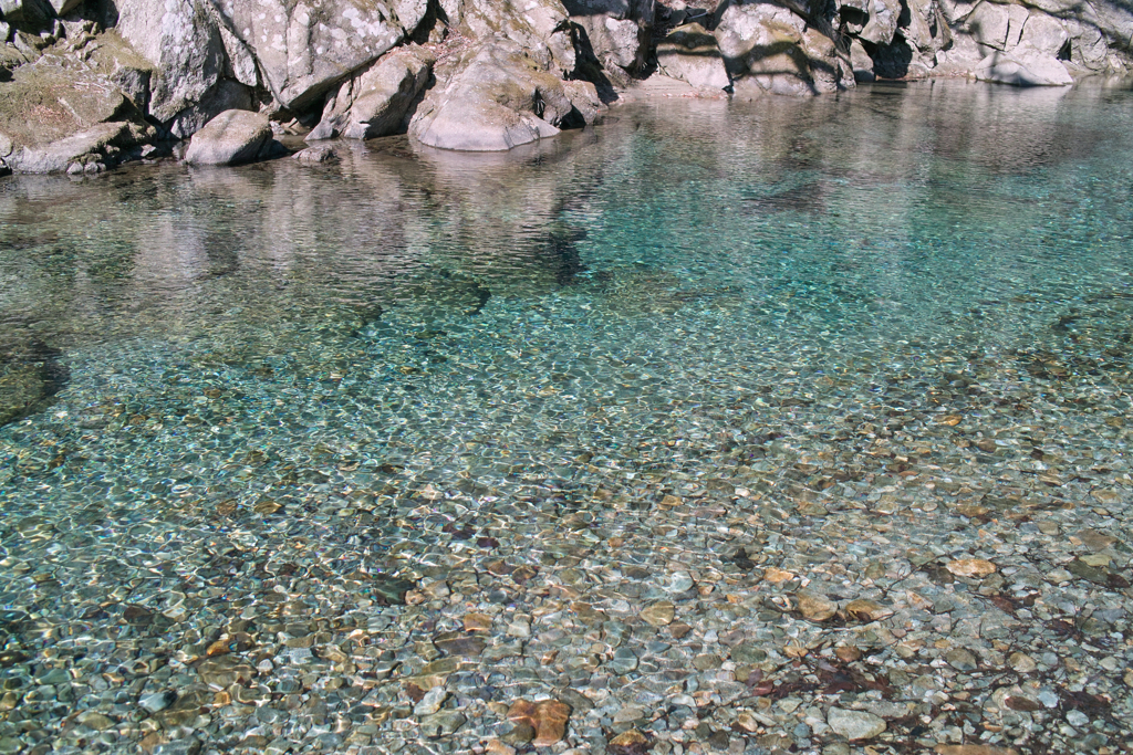 透き通った水の色