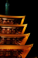 『浅草寺の五重塔』