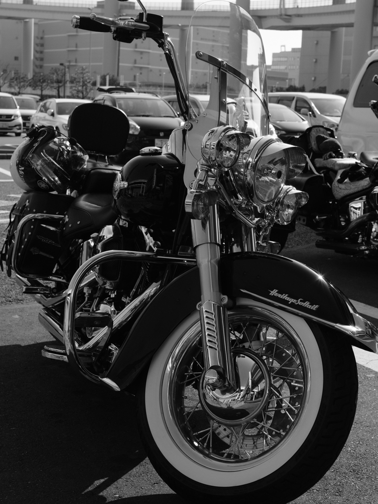 パーキングで見かけたカッコイイバイク（HARLEY DAVIDSON)