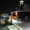 夜の美深駅