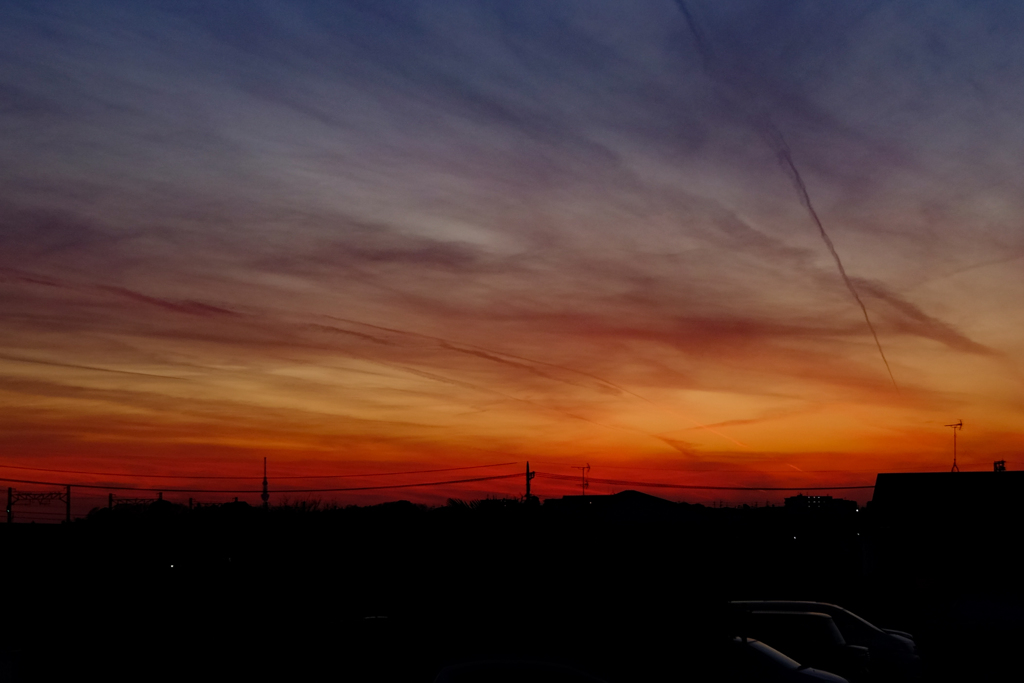 近所の夕焼け