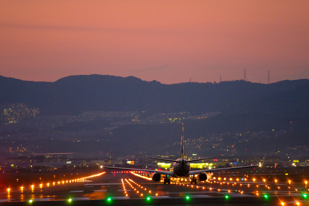 千里川夕焼け