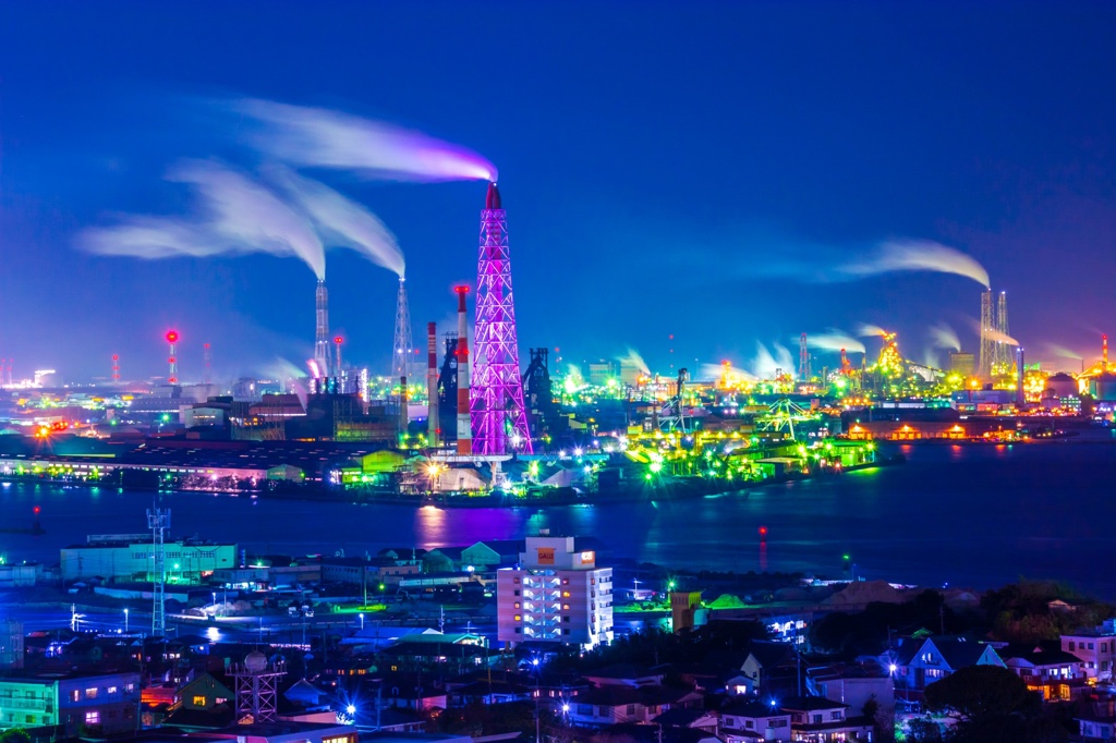 北九州工場を眺めて