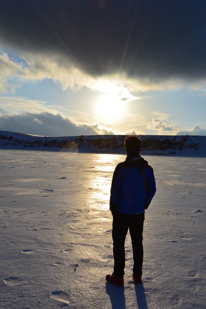 冬の阿蘇山での１枚