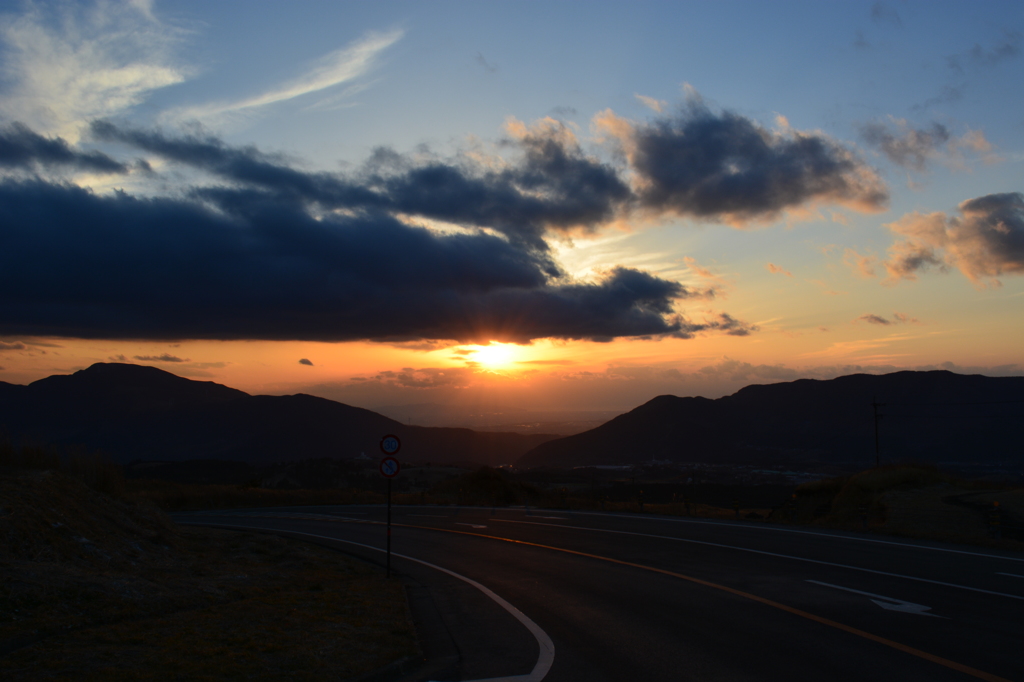 阿蘇の夕陽