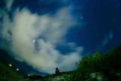 雲の隙間に