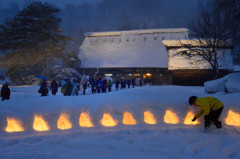 白川郷にて