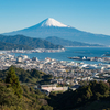 清水港と富士山