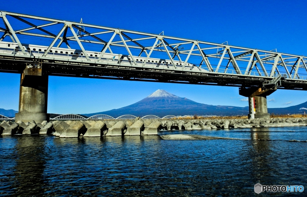 新幹線と富士山