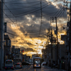 夕焼けの路面電車　１