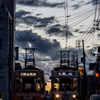 夕焼けの路面電車　３