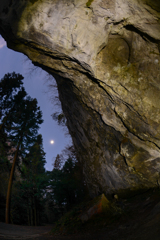 Rock under moonlight