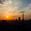 夕日と東京タワー２