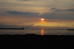 垂水港からの夕日