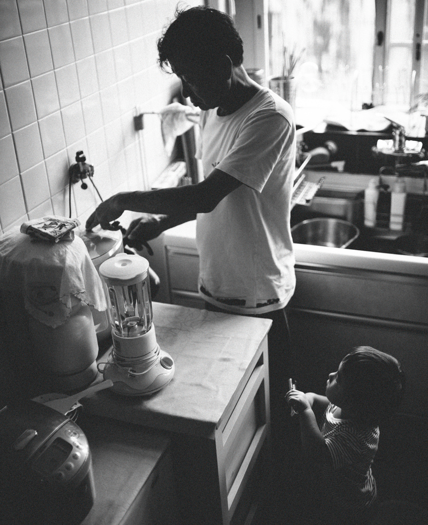 Father brew a coffee (With my son)