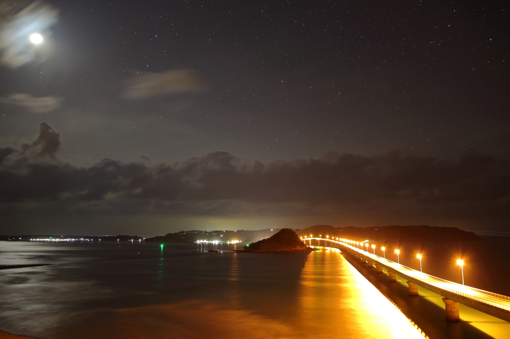 月明りと角島！